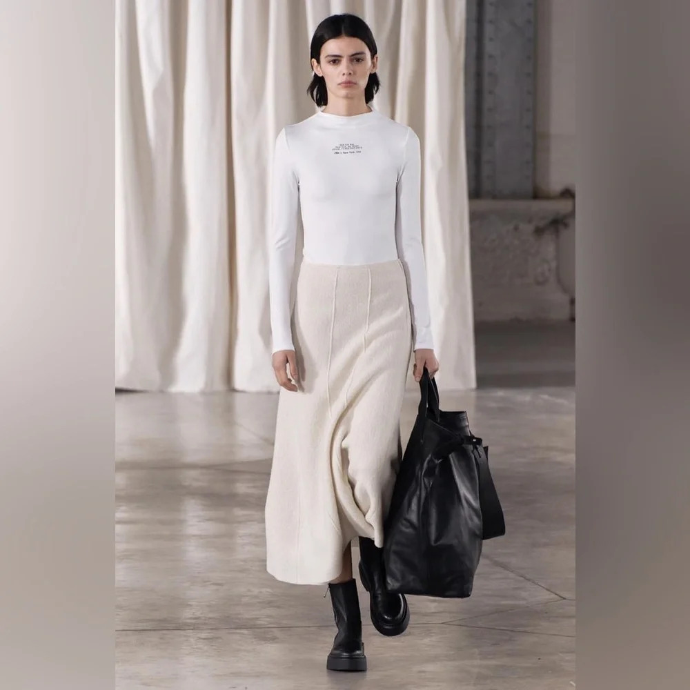 ZARA LAYERED 100% WOOL SKIRT